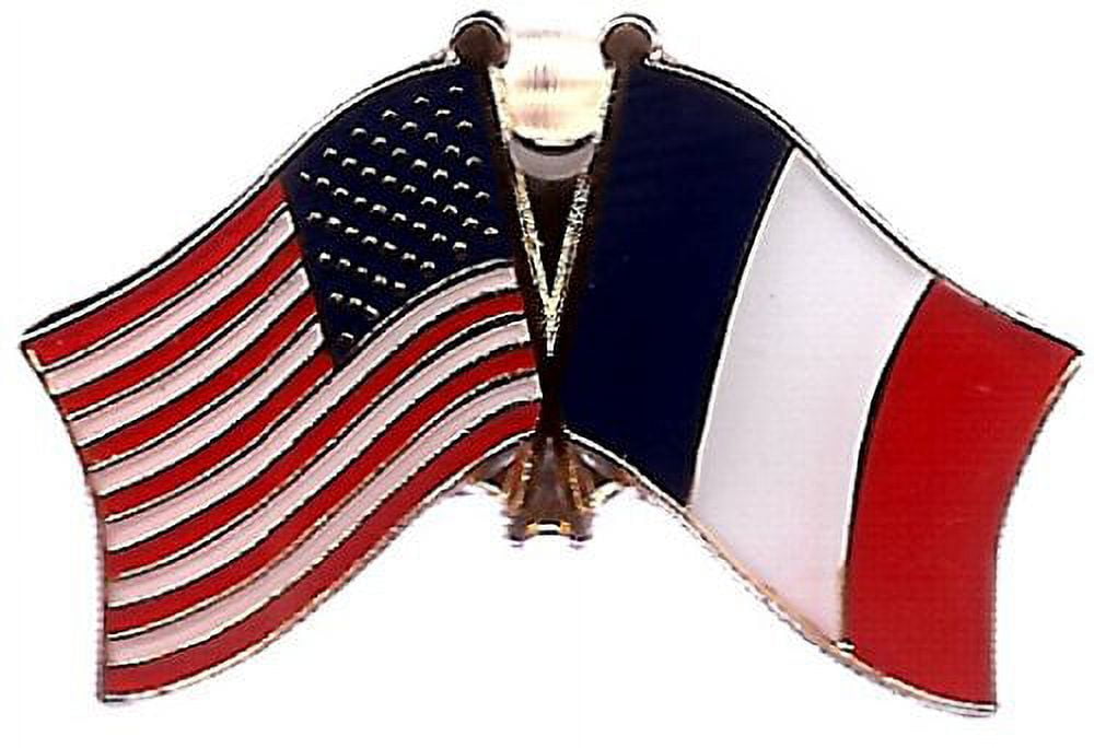 Pack of 50 France & US Crossed Double Flag Lapel Pins, French & American  Friendship Pin Badge
