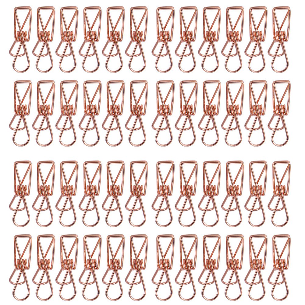 Pack of 50 Gold Small Metal Clips MultiPurpose Clothesline Utility