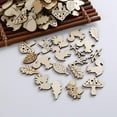 thumbnail image 1 of Pack of 50 Lots Natural Wooden Embellishment Cut Christmas Wood Shapes Craft Pieces Burning Centerpieces toy Paint Projects, 1 of 8