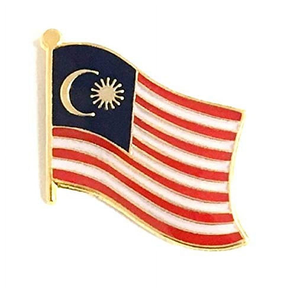 Pack of 50 Malaysia Flag Lapel Pins, Malaysian Pin Badge
