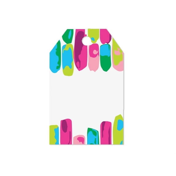 Pack of 50, Painted Gems Printed Gift Tags 2-1/4x3-1/2" for Celebration, Party, Holiday, Birthday and Events, Made in USA