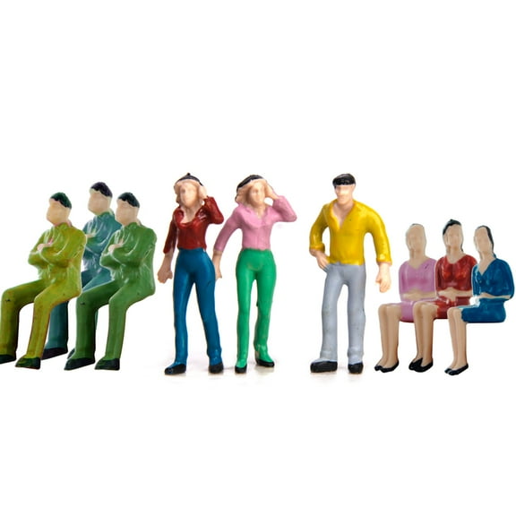 Pack of 50 People Figures, Standing Sitting People Assorted Dolluse Miniature