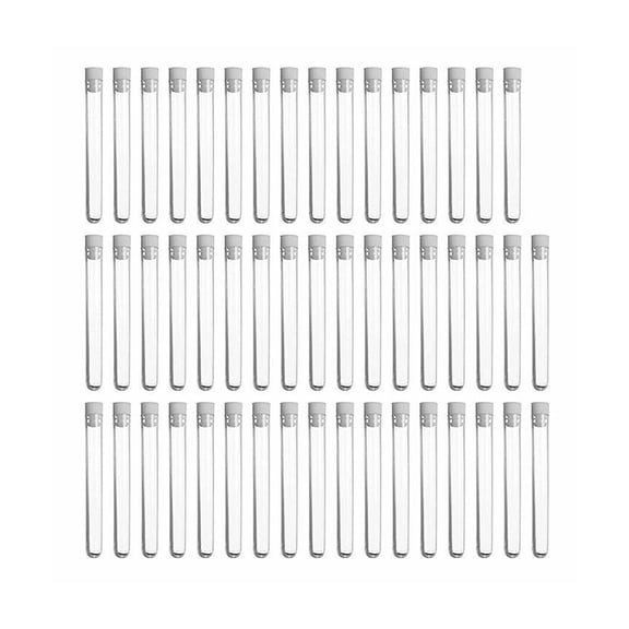 Pack of 50 Plastic Tests Tubes Set with 12Mm Diameter & 100Mm Length Includes Sealing Caps For Secure Sample Containment