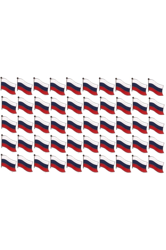 Pack of 50 Russia Flag Lapel Pins, Russian Pin Badge