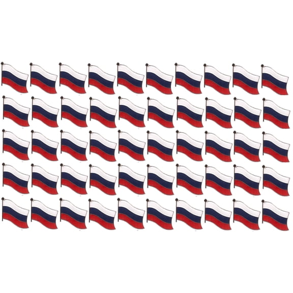 Pack of 50 Russia Flag Lapel Pins, Russian Pin Badge