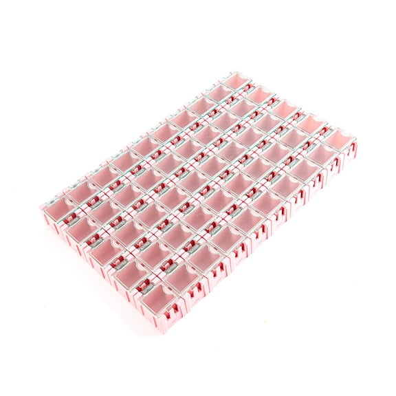 Pack of 50 Sturdy ABS Plastic Component Organizers Boxes with Clear Lids for Electronic Parts Storage