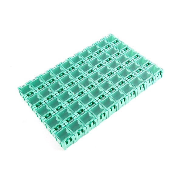 Pack of 50 Sturdy ABS Plastic Component Organizers Boxes with Clear Lids for Electronic Parts Storage