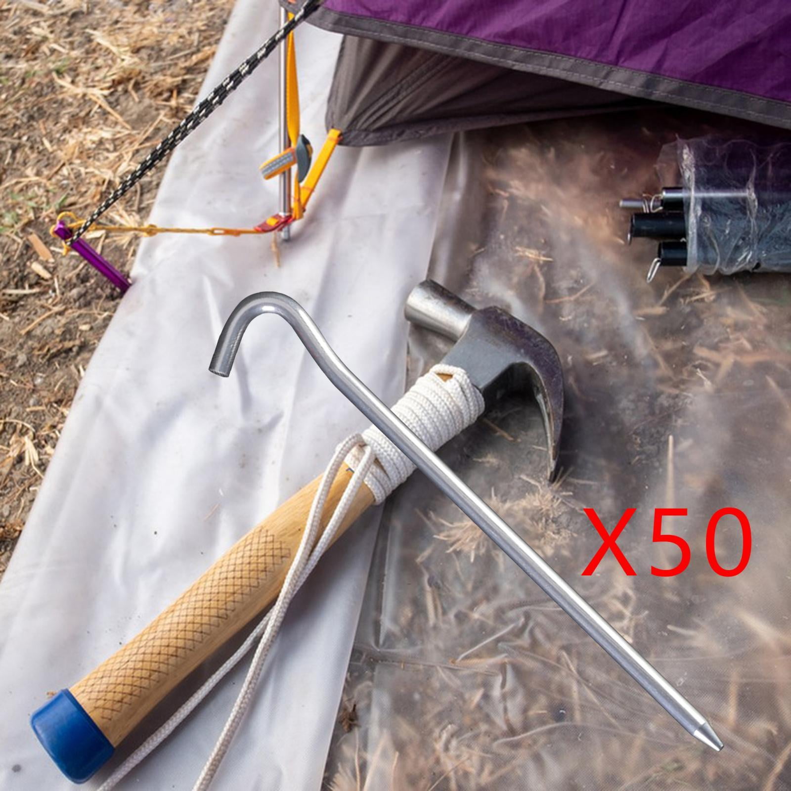 Pack of 50 Tent Pegs Nails 7inch Aluminum for Outdoor Camping Ground Spikes