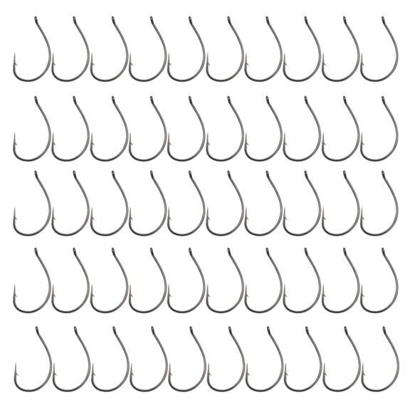 Pack of 50 Wacky Hooks Carbon Steel Barbed Fishing Hooks with Holes Offset-Circle Hooks 5 Types #3, #2 0 #2/0
