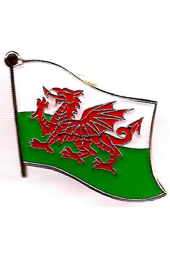 Pack of 50 Wales Flag Lapel Pins, Welsh Pin Badge