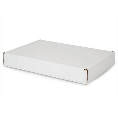Pack of 50, White Kraft Tab Lock Mailer Box, 14x10x2", One-Piece for Everyday Shipping, Made in USA