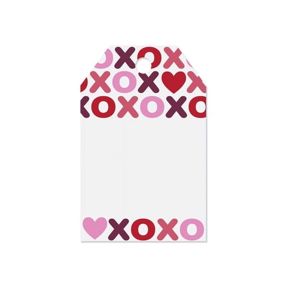 Pack of 50, Xo Printed Gift Tags 2-1/4x3-1/2" for Celebration, Party, Holiday, Birthday and Events, Made in USA