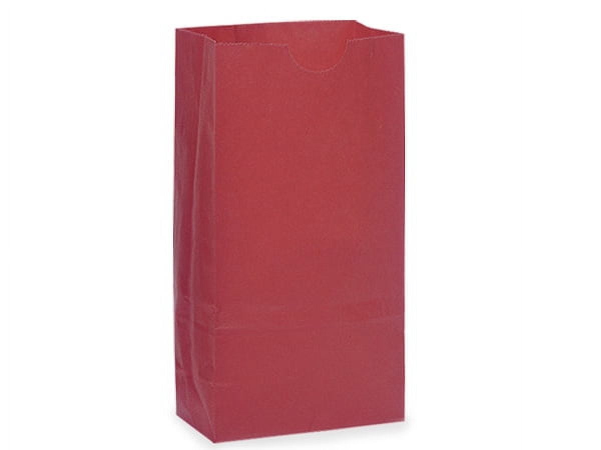 Pack of 500, 2 Lb Gift Sacks Red Kraft 4.25 x 2.5 x 8.25" for Small