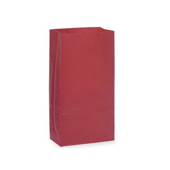 Pack of 500, 2 Lb Gift Sacks Red Kraft 4.25 x 2.5 x 8.25" for Small Paper Gift Bags, Party Favors