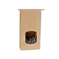 thumbnail image 1 of Pack of 500, Solid 1 Lb Kraft Window Coffee Bags 4-3/4"X2.5"X9.5" For Food Packaging, 1 of 1
