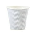 thumbnail image 1 of Pack of 500, White 8 Oz Groove Hot Paper Cups Made in USA w/Straight Groove Design Provides Insulation - No Sleeves Needed for Most Hot Drinks, 1 of 1
