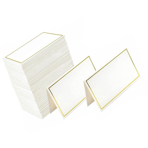 Pack of 50PCS Elegant Gold Bordered Place Cards Name Cards for Weddings, Banquets, Dinners, Parties and Festivals