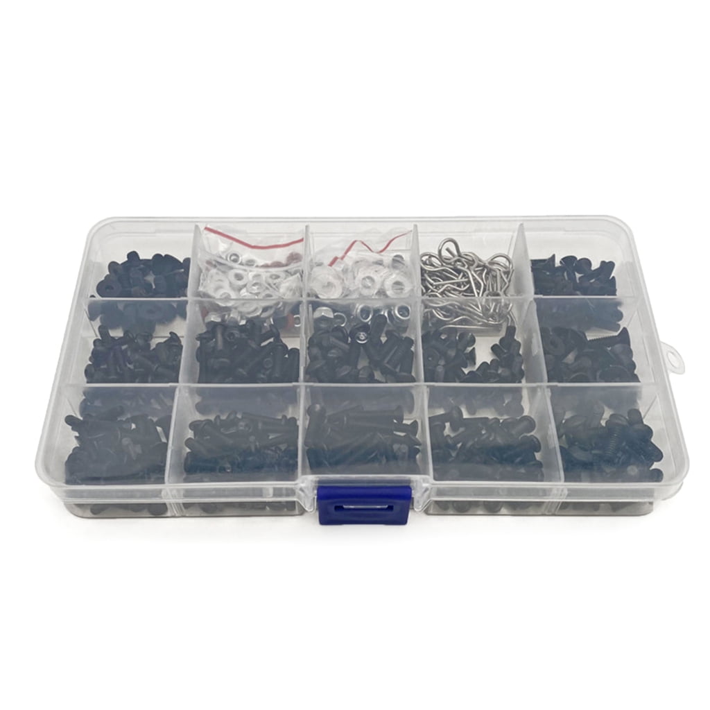 Pack of 520 Hardware Fasteners set Universal Remote Screw set Screws Assortment Set fit for 1/8 1/10 1/12 1/16 Scale Car
