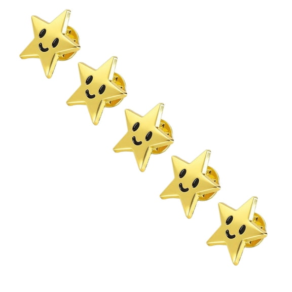 Pack of 5Pieces Alloy Smiles Face Brooches for Craft Clothing Accessories Sturdy Pin Badges