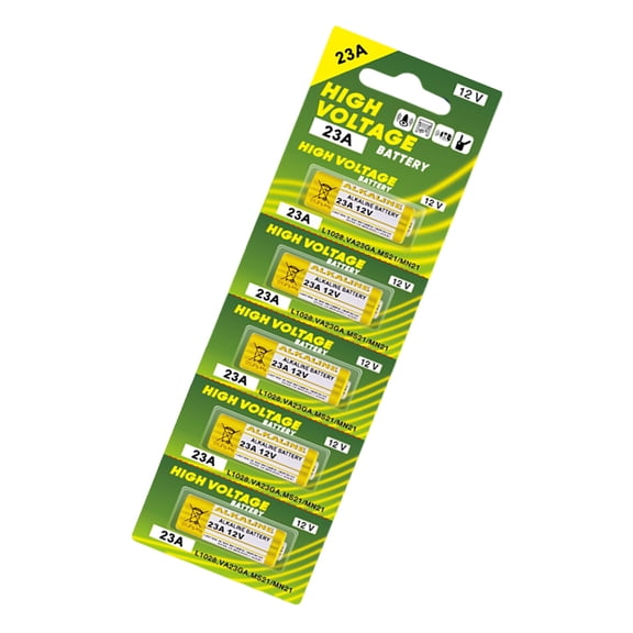 Pack of 5pcs High Energy Density 23A 12V Alkaline Batteries for Remote Control Doorbell Enjoy Long Time Performances
