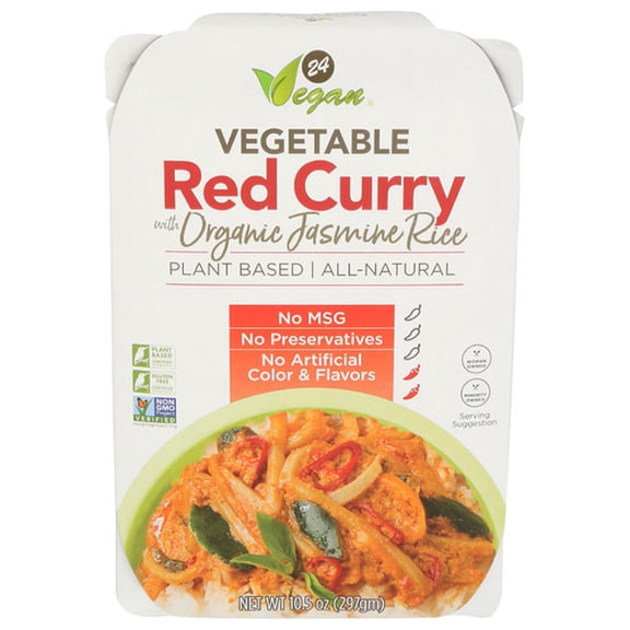 (Pack of 6) 24 Vegan Curry Red Vegetable Jasmine Rice 10.5 oz