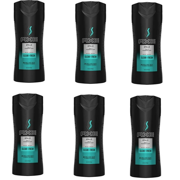Pack of (6) AXE Body Wash for Men, Apollo, 16 Fl Oz