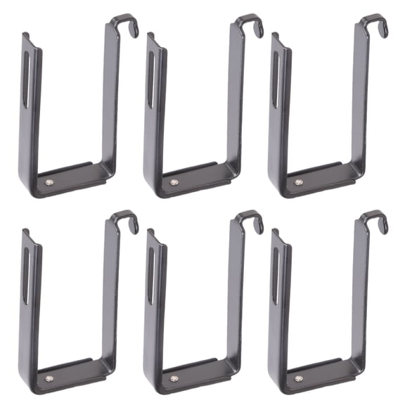Pack of 6 Adjustable Clamp On Hook for Outdoor Lights Weatherproof Iron Without Drilling Wall Mount Fence Decoration
