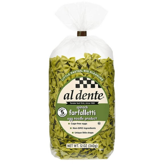 Pack of 6, Al Dente Spinach Farfalletti, 12 oz