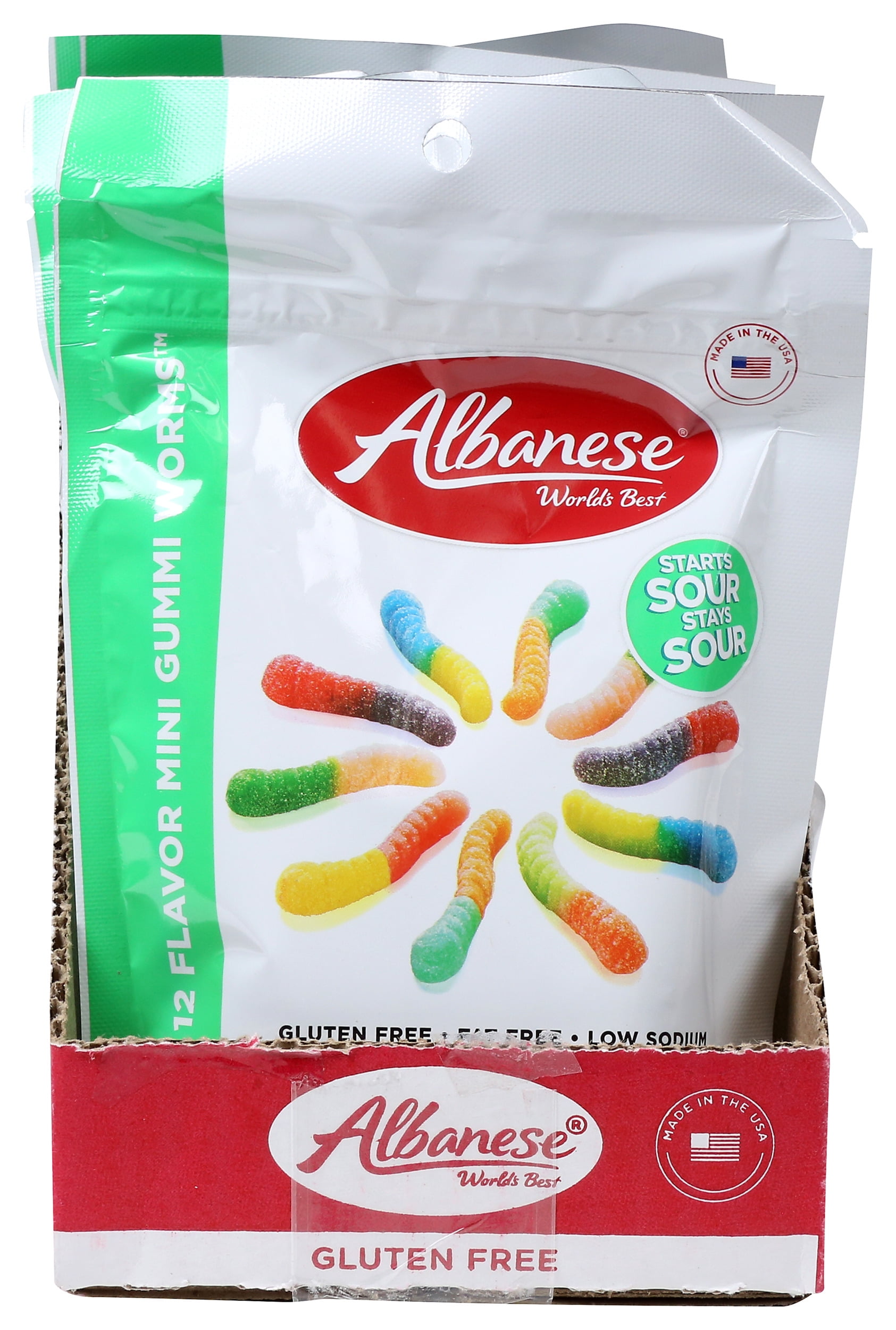 (Pack of 6), Albanese Albanese World's Best Sour 12 Flavor Mini Gummi