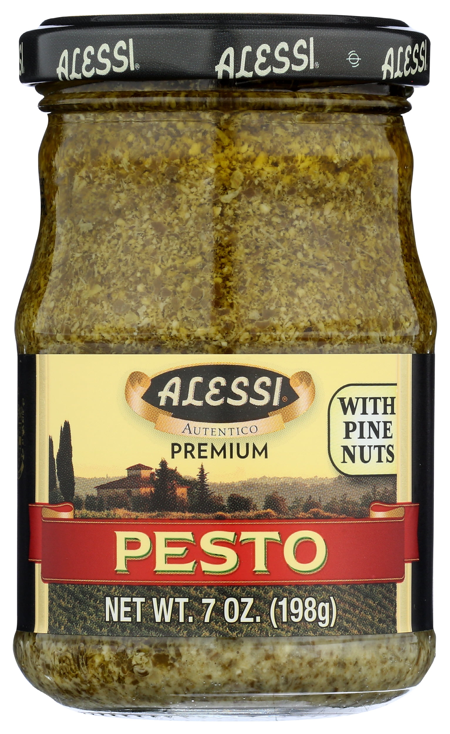 Alessi Pesto - 3.5 Oz Glass Jars (Pack Of 12), Total 42 Oz, Authentic Italian Basil Pesto