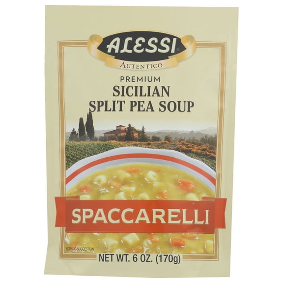 Pack of 6, Alessi Spaccarelli Split Pea Soup, 6 oz