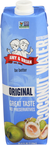 (Pack of 6) Amy & Brian Water Coconut Natural Tetra Pak 33.8 Oz