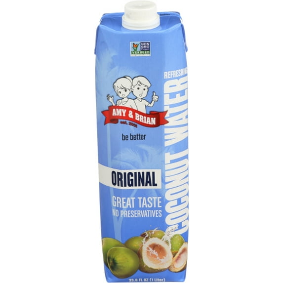 (Pack of 6) Amy & Brian Water Coconut Natural Tetra Pak 33.8 Oz