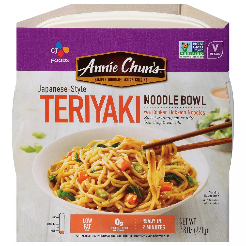 Pack of 6, Annie Chuns Teriyaki Noodle Bowl, 7.8 oz