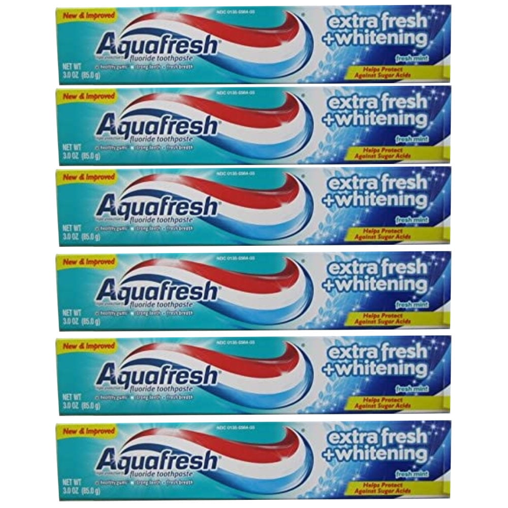 Pack Of 6 Aquafresh Extra Fresh Whitening Tube Toothpaste 30 Oz