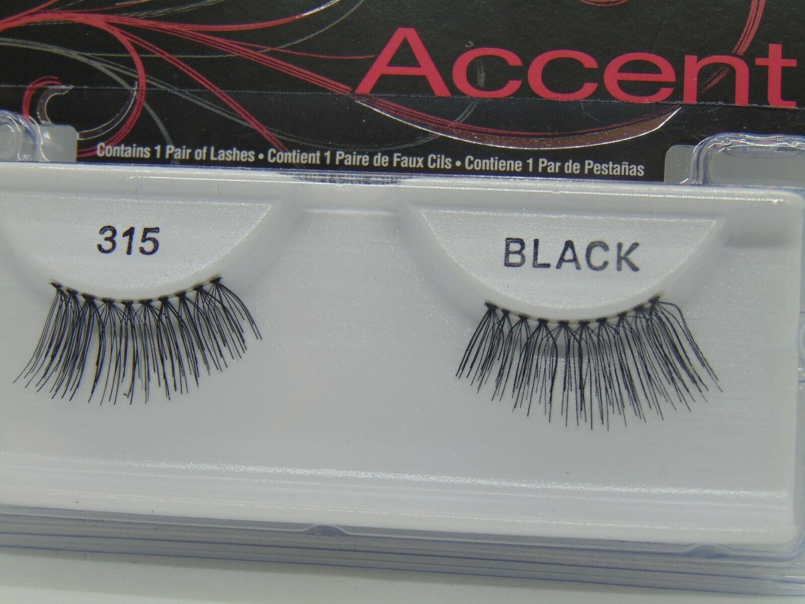 (Pack of 6) Ardell Accent Lashes, Black [315] 1 Pair