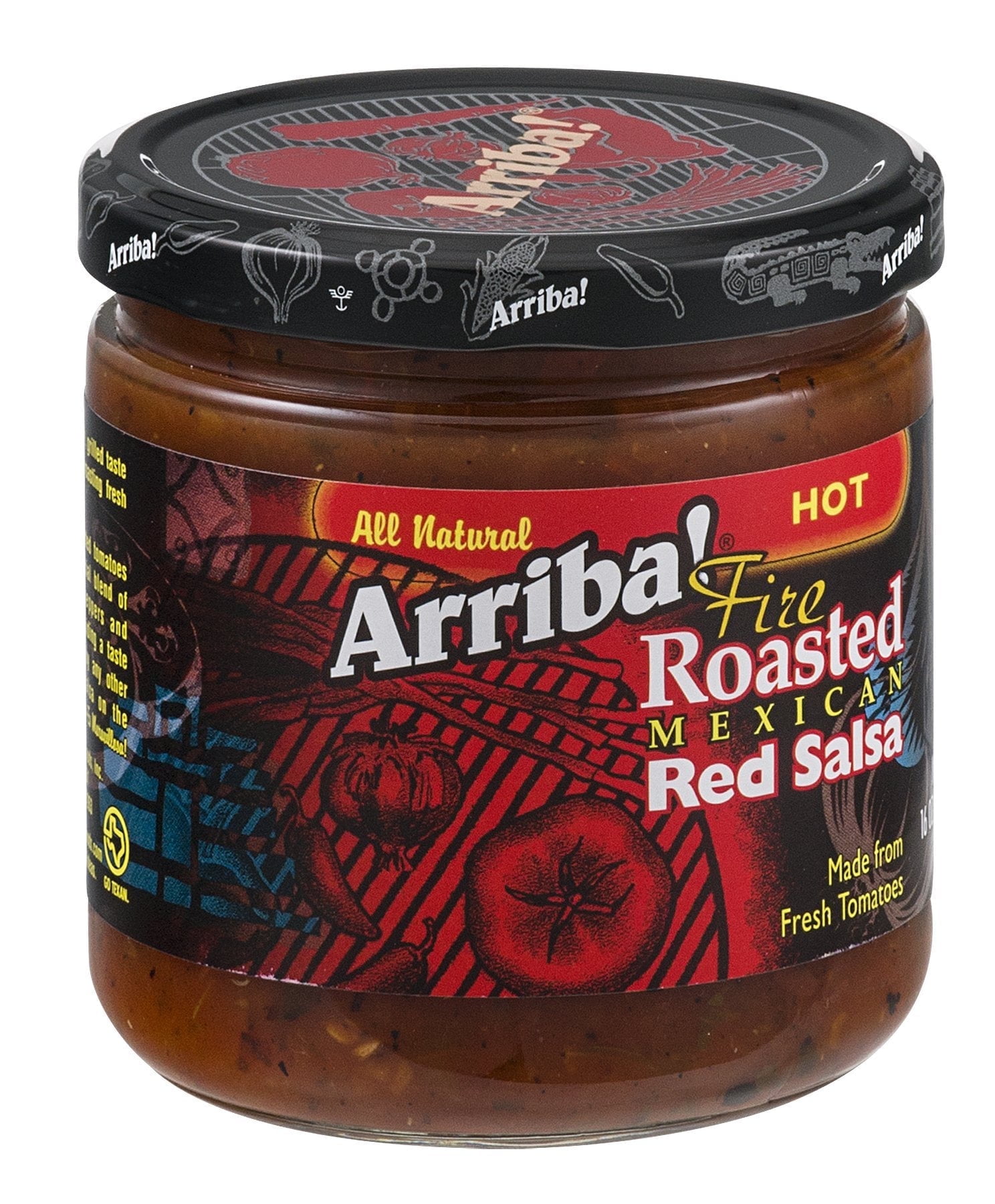 (Pack of 6) Arriba! Fire Roasted Hot Mexican Red Salsa, 16 oz