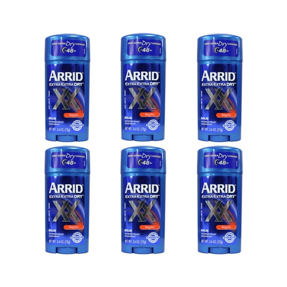 Pack of (6) Arrid XX Regular, Extra Extra Dry, Solid Antiperspirant Deodorant Regular, 2.6 Oz