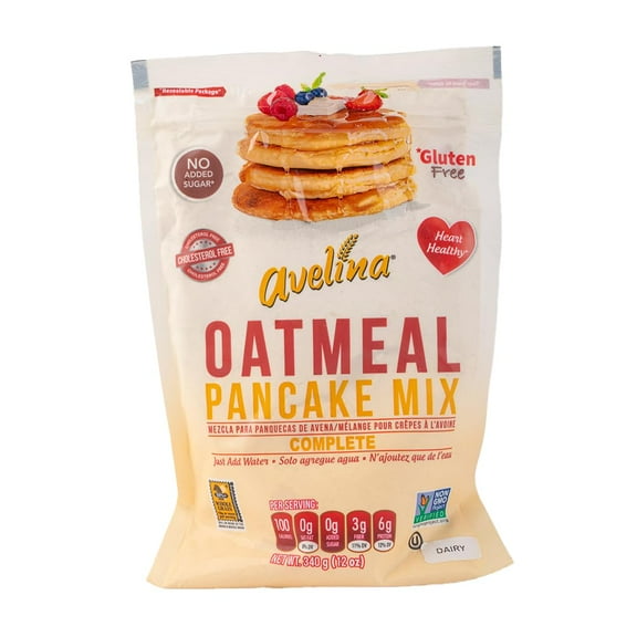 Pack of 6, Avelina Oatmeal Pancake Mix, 12 oz