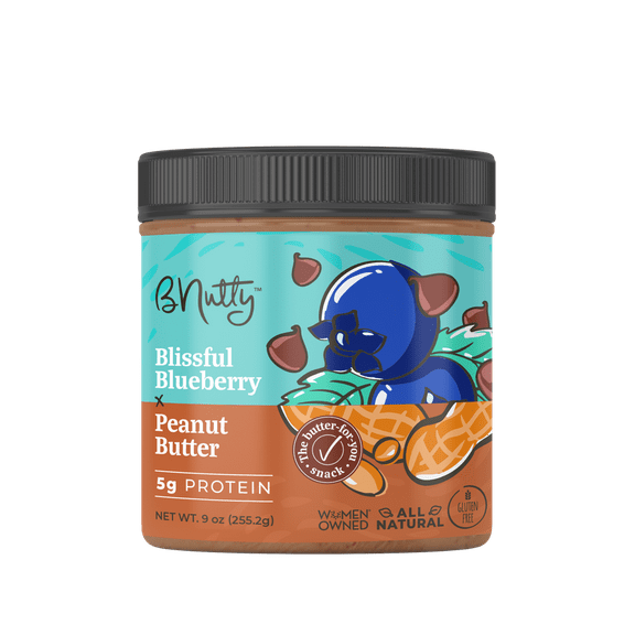 Pack of 6, B Nutty Blissful Blueberry Peanut Butter, 9 oz