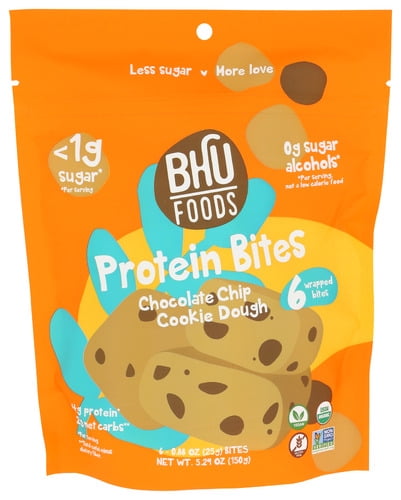 Pack of 6 BHU Foods Chocolate Chip Cookie Bites 5.29 oz