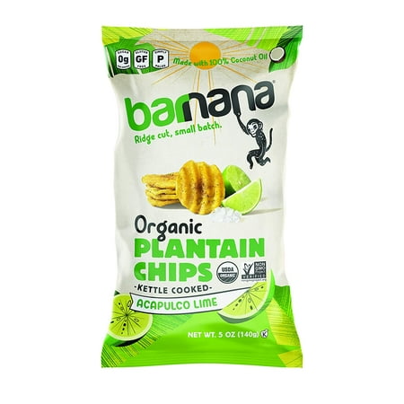 Pack of 6, Barnana Acapulco Lime Organic Plantain Chips, 5 oz