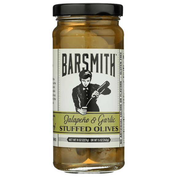 (Pack of 6) Barsmith Olives Stuffed with Garlic & Jalapeño 8 Oz