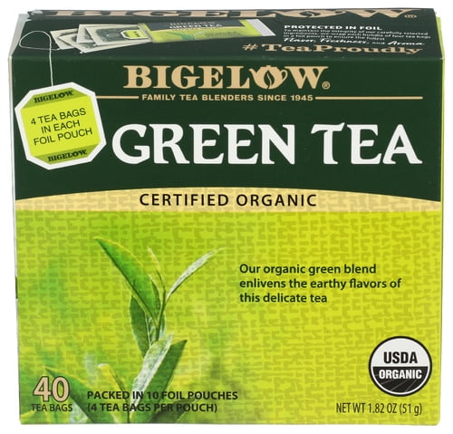(Pack of 6) Bigelow Organic Green Tea 40 Bags 1.82 Oz