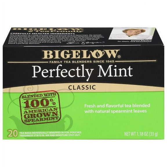 Pack of 6, Bigelow Perfectly Mint Classic Tea, 1.18 oz