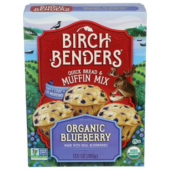 Pack of 6 Birch Benders Blueberry Muffin Mix 13.5 oz