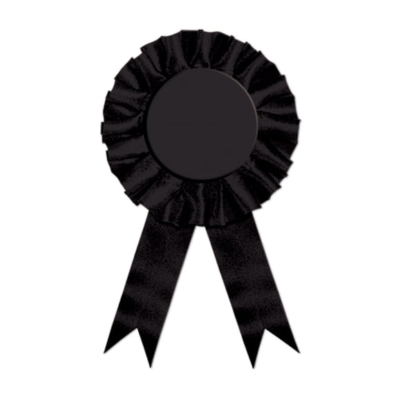 Pack of 6 Black Award Ribbons 3.75'' x 6.5''