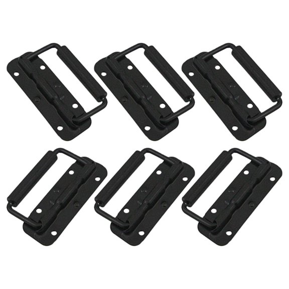 Pack of 6 Black Foldable Handles Spring Mechanism Rustproof for Cabinets Door