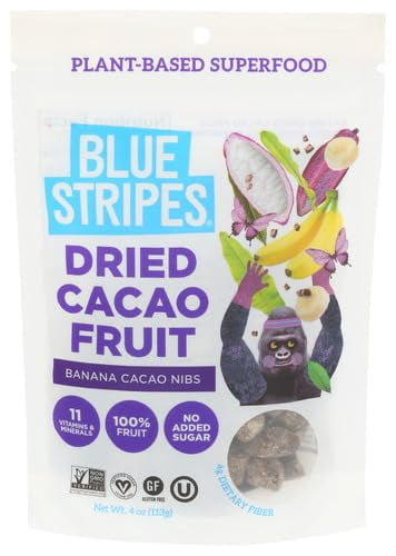(Pack of 6) Blue Stripes Dried Banana Cacao Fruit 3.2 Oz