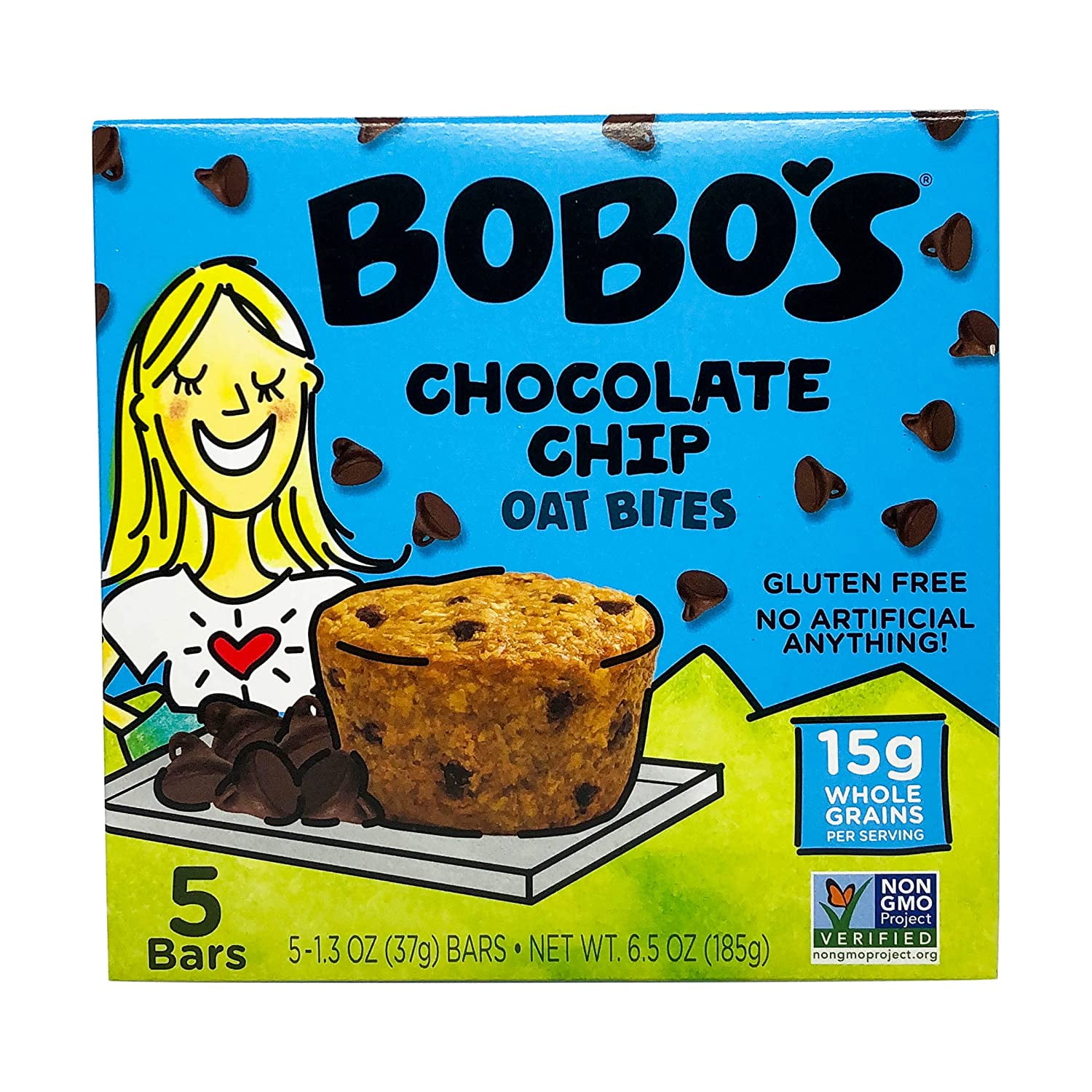 Pack of 6, Bobos Chocolate Chip Oat Bars, 6.5 oz